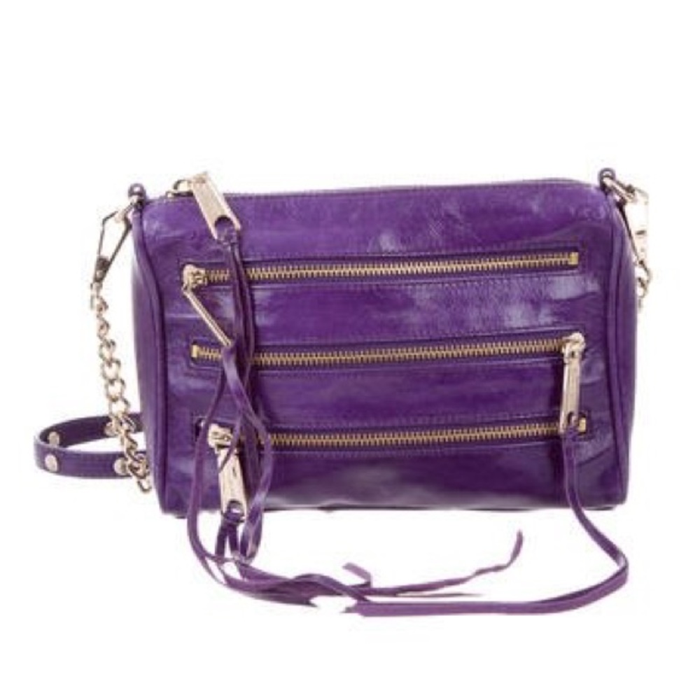 Rebecca Minkoff Moto 3-Zip Crossbody Bag Purple